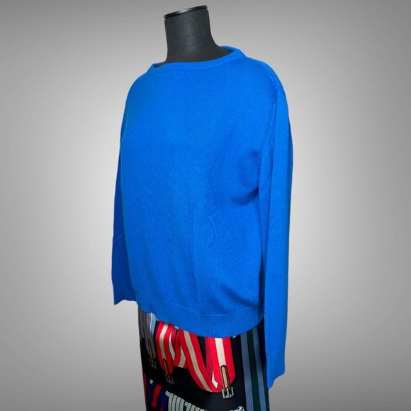 Hermes NWT 64% Cashmere 36% Cotton Womens Pullover Sweater EU Size 44 BLEU SMAL - Picture 2 of 11
